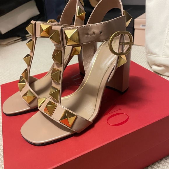 Valentino Garavani Women's Sandals with Gold Rockstuds - 37 - Picture 2 of 7